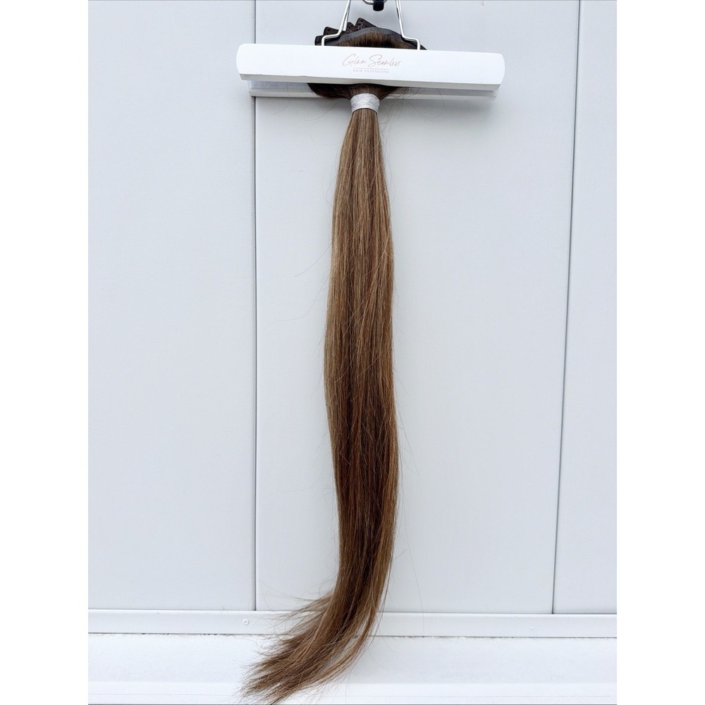 Glam Seamless 24" Invisi 7 Piece Clip Ins Mocha Bronde Balayage NEW HUMAN REMY